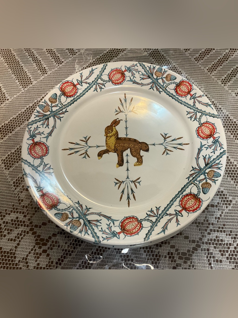 Decorative Cream Floral Border Dinner Plates - Set of 4 - Picture 3 of 6